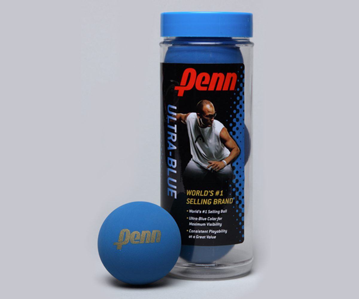 Penn Ultra Blue Racquet Squash Balls 3 Ball Can 