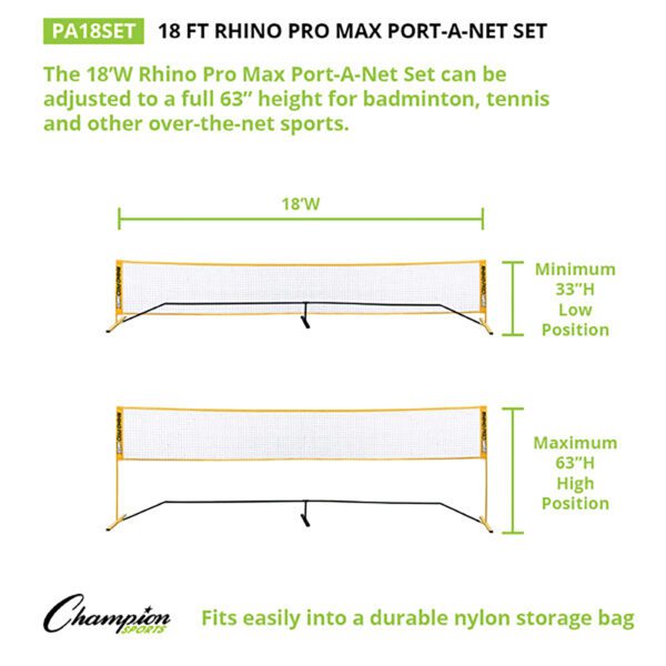Champion Adjustable Badminton and Tennis Net PA20SET