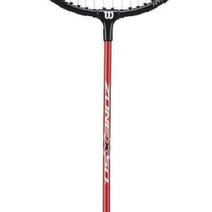 Red and black badminton racket
