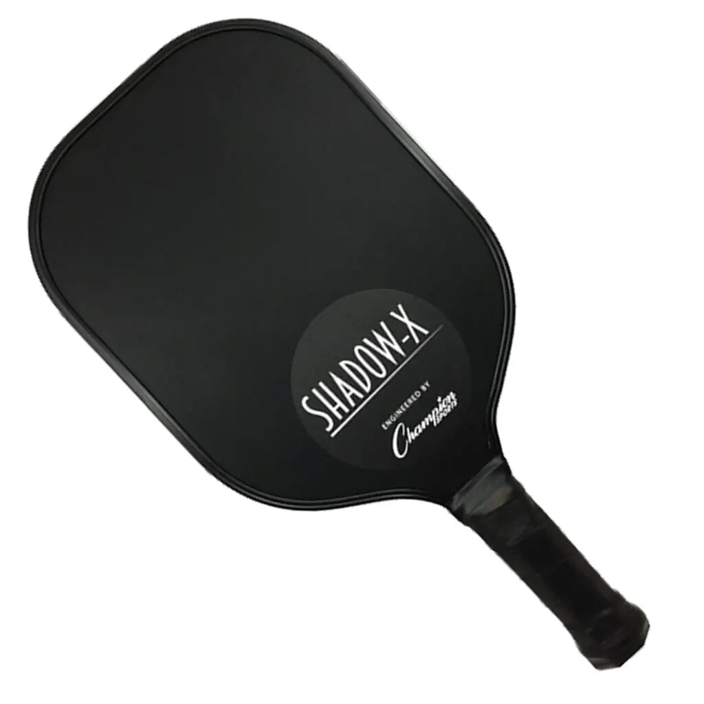 A black paddle on a white background